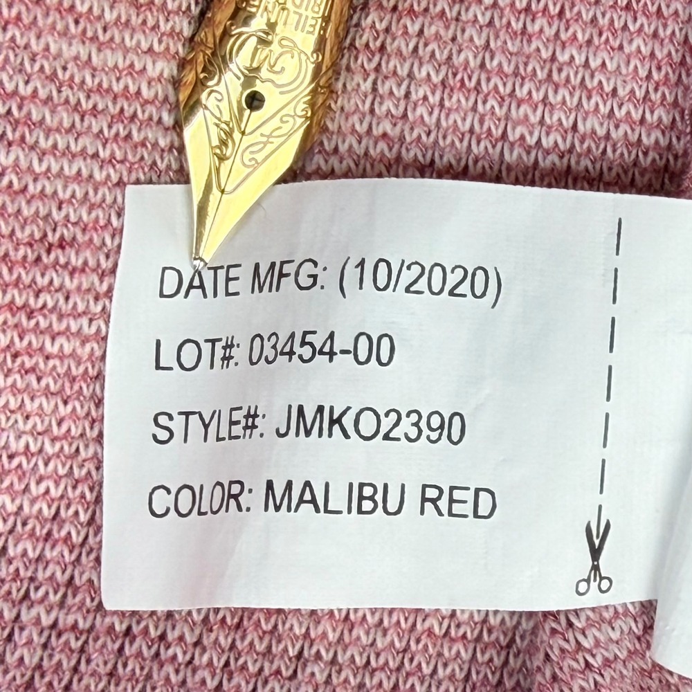 johnnie-O 1/4 Snap Mock Neck Pullover Men XL Malibu Red Pink Preppy Country Club - Picture 5 of 12